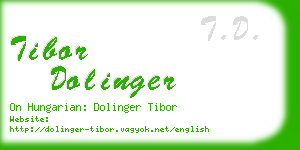 tibor dolinger business card